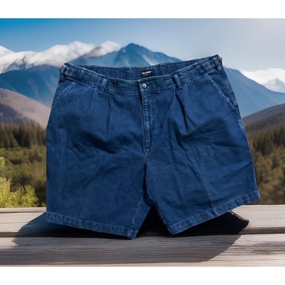 Vintage Men’s DOCKERS Khakis two-pleat denim shorts‎ Plus sz W44 Adjustable Y2K